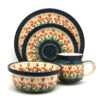 Polish Pottery 4-pc. Place Setting With Standard Bowl - Peach Spring Daisy -Tableware Promotional Store ceramika artystyczna polish pottery 4 pc place setting with standard bowl peach spring daisy s25 560a p8217