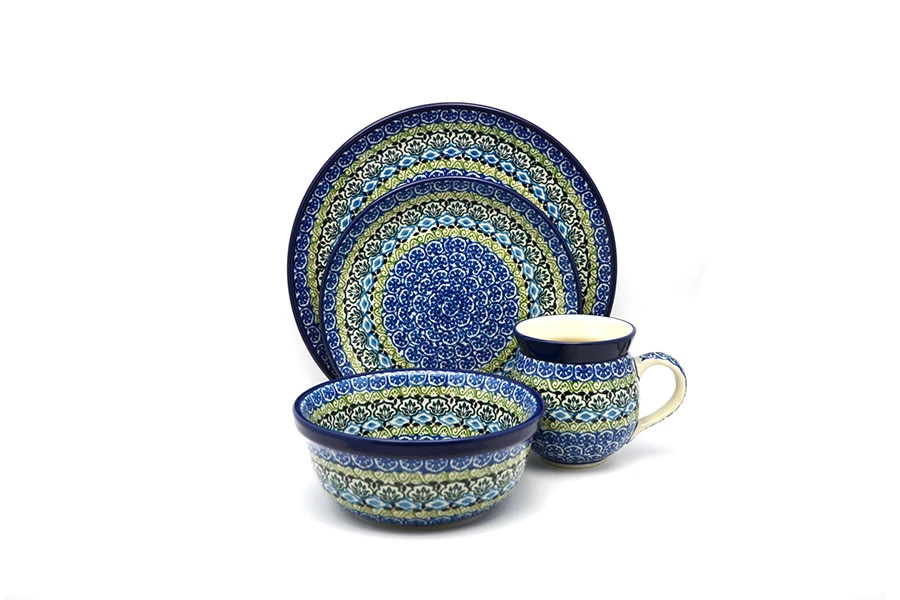 Polish Pottery 4-pc. Place Setting With Standard Bowl - Tranquility