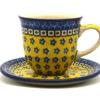 Polish Pottery 8 Oz. Cup & Saucer - Sunburst -Tableware Promotional Store ceramika artystyczna polish pottery 8 oz cup saucer sunburst b66 859a p7820
