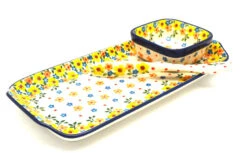 Polish Pottery Appetizer Serving Set - Buttercup