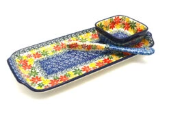 Polish Pottery Appetizer Serving Set - Maple Harvest