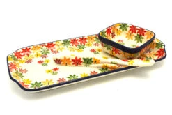 Polish Pottery Appetizer Serving Set - Unikat Signature - U4937