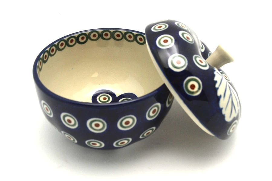 Polish Pottery Apple Baker - Peacock - Image 2