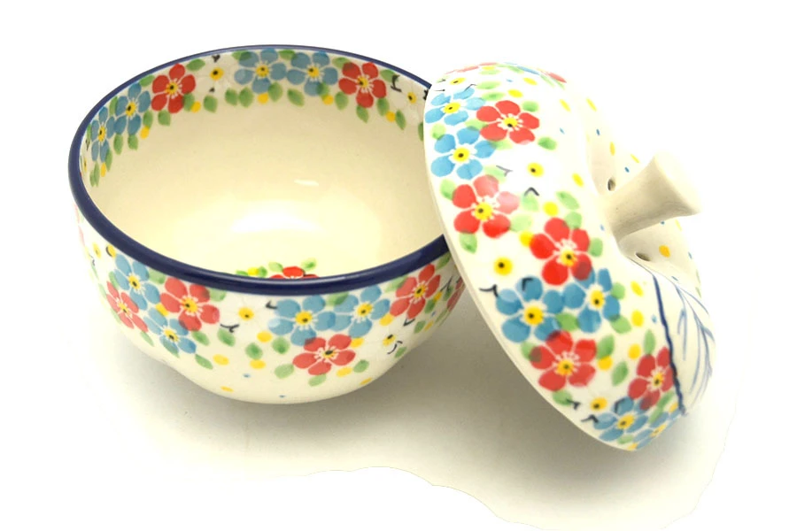 Polish Pottery Apple Baker - Summer Blossom - Image 2
