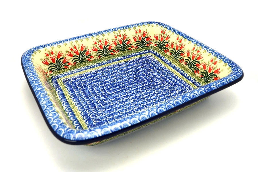 Polish Pottery Baker - Lasagna - Crimson Bells