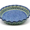 Polish Pottery Baker - Pie Dish - Fluted - Tranquility -Tableware Promotional Store ceramika artystyczna polish pottery baker pie dish fluted tranquility 636 1858a p4425