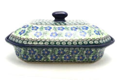 Polish Pottery Baker - Rectangular Covered - Large - Sweet Violet