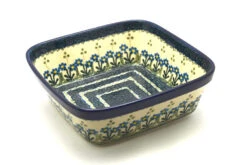 Polish Pottery Baker - Square - Blue Spring Daisy