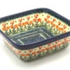 Polish Pottery Baker - Square - Peach Spring Daisy -Tableware Promotional Store ceramika artystyczna polish pottery baker square peach spring daisy 430 560a p2177