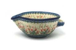 Polish Pottery Batter Bowl - 1 Quart - Crimson Bells