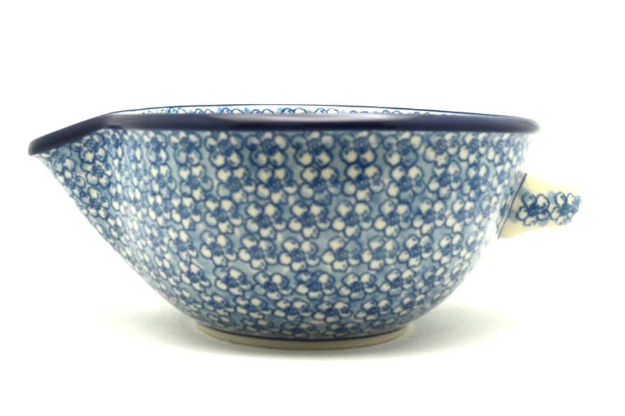 Polish Pottery Batter Bowl - 1 Quart - Daisy Flurry 3 Polish Pottery Batter Bowl - 1 Quart - Daisy Flurry