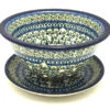 Polish Pottery Berry Bowl With Saucer - Tulip Trellis -Tableware Promotional Store ceramika artystyczna polish pottery berry bowl with saucer tulip trellis 470 0585a p14497