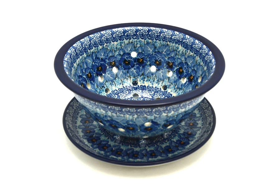 Polish Pottery Berry Bowl With Saucer - Unikat Signature - U3639