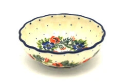 Polish Pottery Bowl - Shallow Scalloped - Small - Garden Party