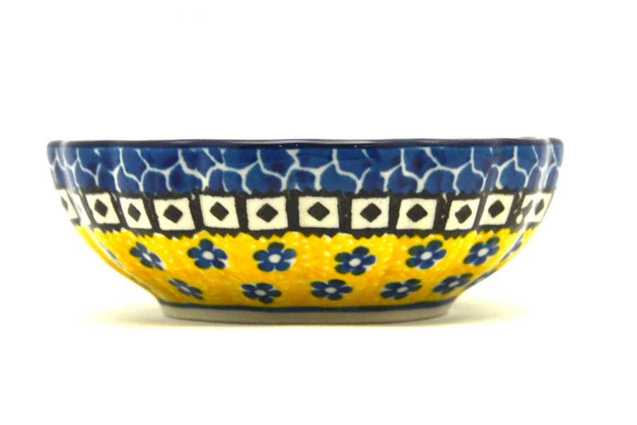 Polish Pottery Bowl - Shallow Scalloped - Small - Sunburst - Image 2