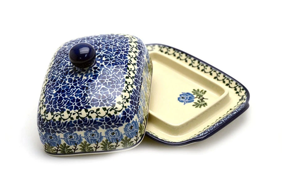 Polish Pottery Butter Dish - Antique Rose - Image 2