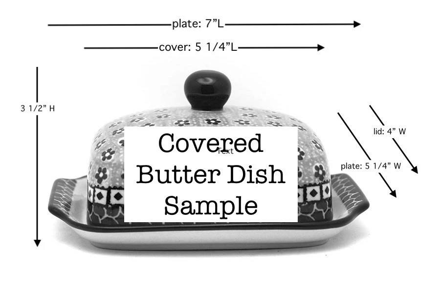 Polish Pottery Butter Dish - Burgundy Berry Green - Image 3