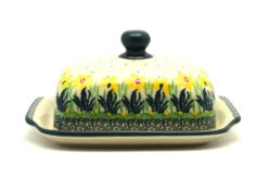 Polish Pottery Butter Dish - Daffodil