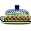 Polish Pottery Butter Dish - Maraschino 1 Polish Pottery Butter Dish - Maraschino -Tableware Promotional Store ceramika artystyczna polish pottery butter dish maraschino 295 1916a p3077