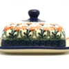 Polish Pottery Butter Dish - Peach Spring Daisy 1 Polish Pottery Butter Dish - Peach Spring Daisy -Tableware Promotional Store ceramika artystyczna polish pottery butter dish peach spring daisy 295 560a p765
