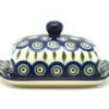 Polish Pottery Butter Dish - Peacock -Tableware Promotional Store ceramika artystyczna polish pottery butter dish peacock 295 054a p4270