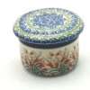 Polish Pottery Butter Keeper - Crimson Bells