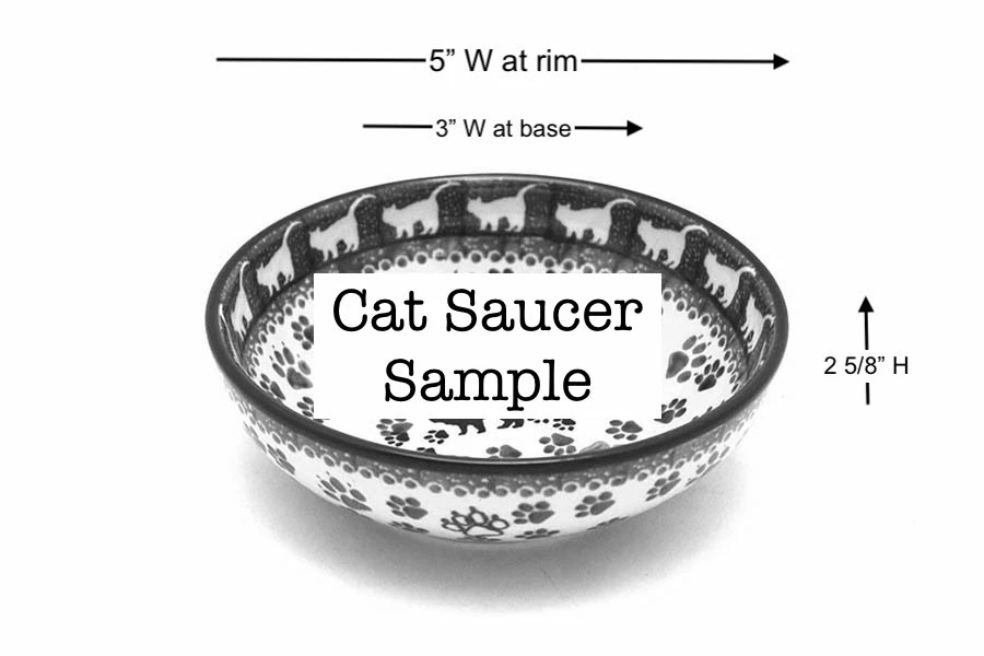 Polish Pottery Small Shallow Bowl - Boo Boo Kitty 4 Polish Pottery Small Shallow Bowl - Boo Boo Kitty - Image 2