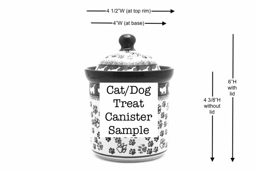 Polish Pottery Cat Treat Canister - 2 Cups - Dog Park - Image 2