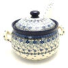 Polish Pottery Covered Tureen And Ladle Set - Silver Lace