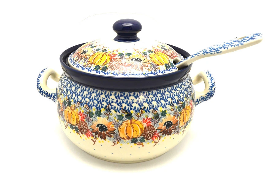 Polish Pottery Covered Tureen And Ladle Set - Unikat Signature - U4741
