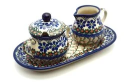 Polish Pottery Cream & Sugar Set - Primrose