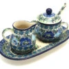 Polish Pottery Cream & Sugar Set With Sugar Spoon - Unikat Signature - U4520 -Tableware Promotional Store ceramika artystyczna polish pottery cream sugar set with sugar spoon unikat signature u4520 s42 u4520 p10791