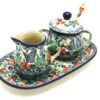 Polish Pottery Cream & Sugar Set With Sugar Spoon - Unikat Signature - U4600 -Tableware Promotional Store ceramika artystyczna polish pottery cream sugar set with sugar spoon unikat signature u4600 s42 u4600 p10792