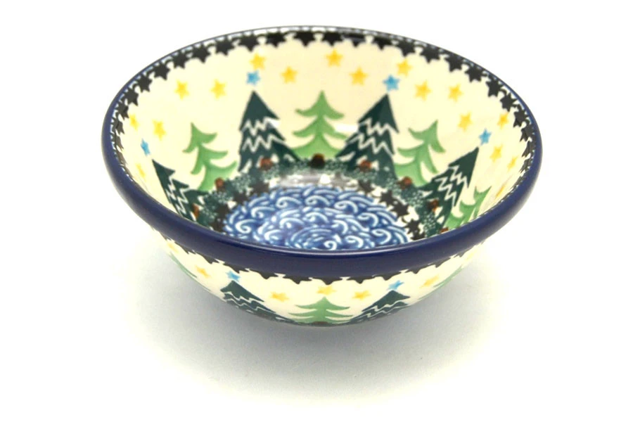 Polish Pottery Dish - Deep Food Prep - Christmas Trees 3 Polish Pottery Dish - Deep Food Prep - Christmas Trees