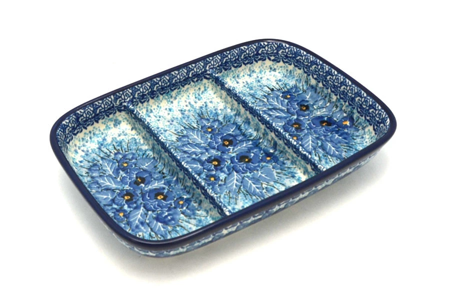 Polish Pottery Dish - Divided Rectangular - Unikat Signature U3639 3 Polish Pottery Dish - Divided Rectangular - Unikat Signature U3639