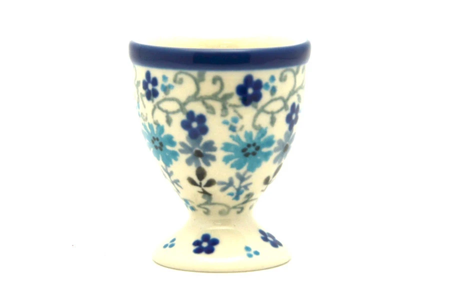 Polish Pottery Egg Cup - Bachelor Button