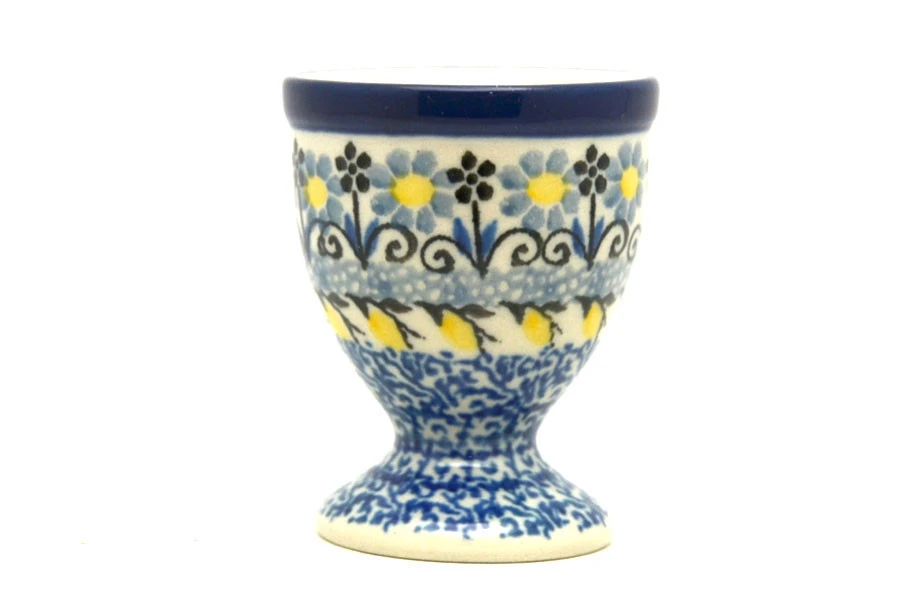 Polish Pottery Egg Cup - Daisy Maize