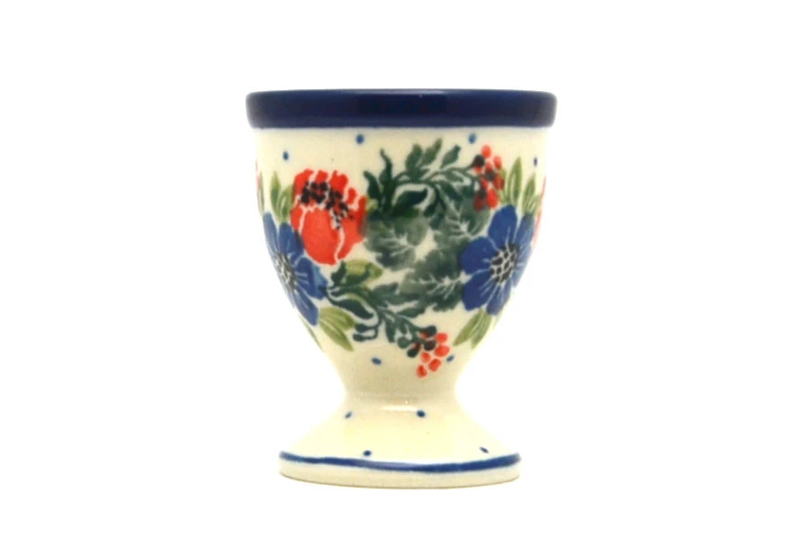 Polish Pottery Egg Cup - Garden Party