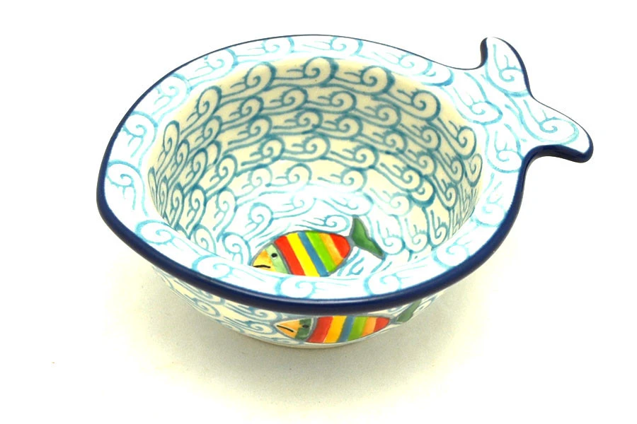 Polish Pottery Little Fish Snack Bowl - Rainbow Fish