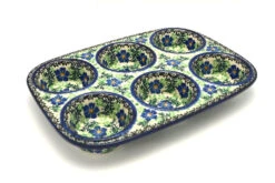 Polish Pottery Muffin Pan - Sweet Violet
