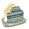 Polish Pottery Napkin Holder - Tulip Trellis -Tableware Promotional Store ceramika artystyczna polish pottery napkin holder tulip trellis 487 0585a p13965
