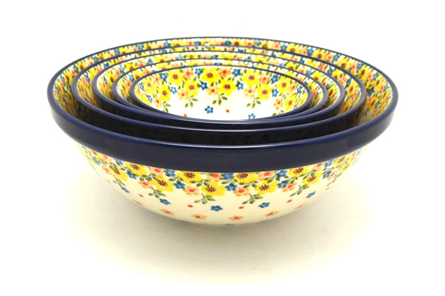 Polish Pottery Nesting Bowl Set - Buttercup