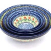 Polish Pottery Nesting Bowl Set - Maraschino -Tableware Promotional Store ceramika artystyczna polish pottery nesting bowl set maraschino s05 1916a p7308