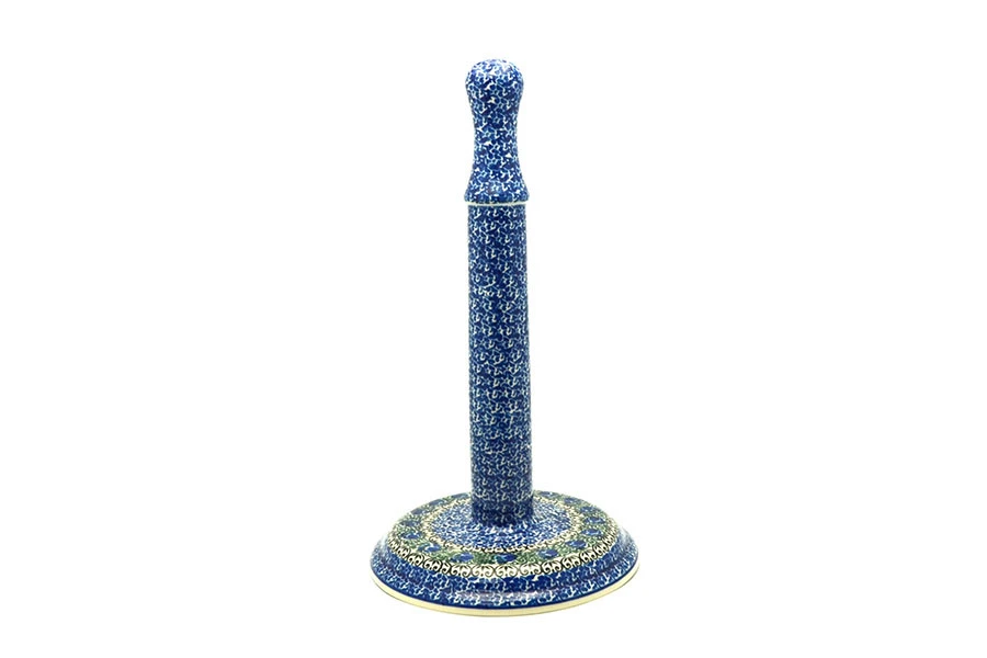 Polish Pottery Paper Towel Holder - Peacock Feather