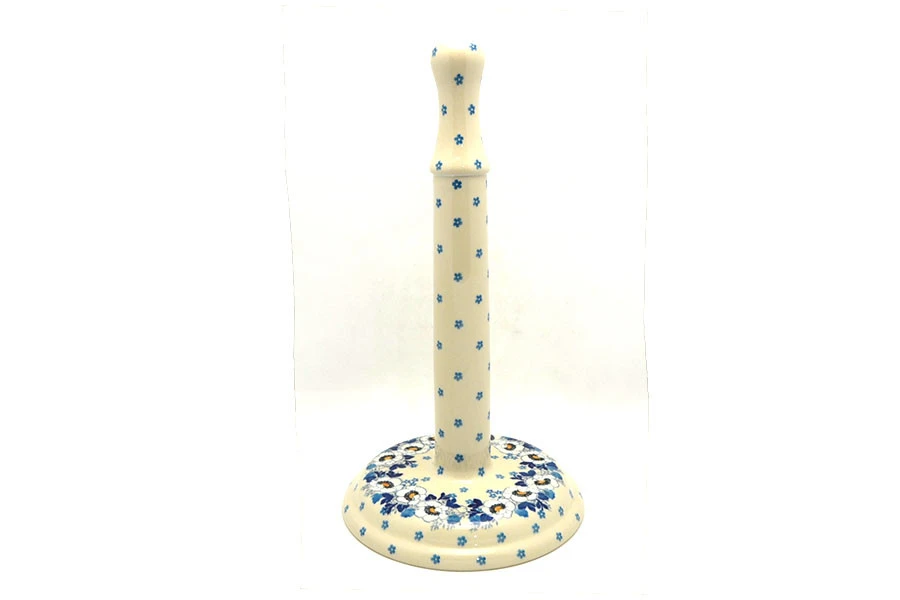 Polish Pottery Paper Towel Holder - White Poppy