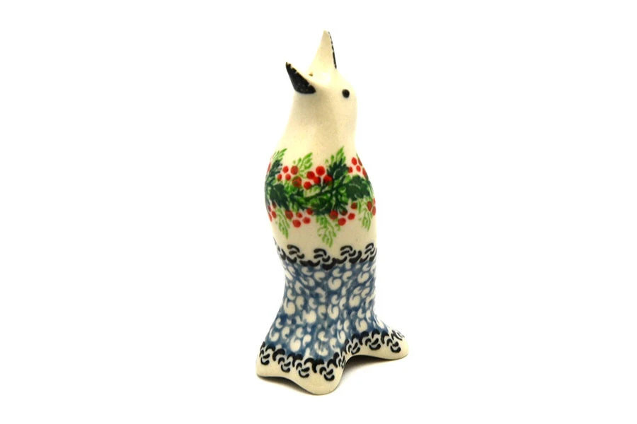 Polish Pottery Pie Bird - Holly Berry