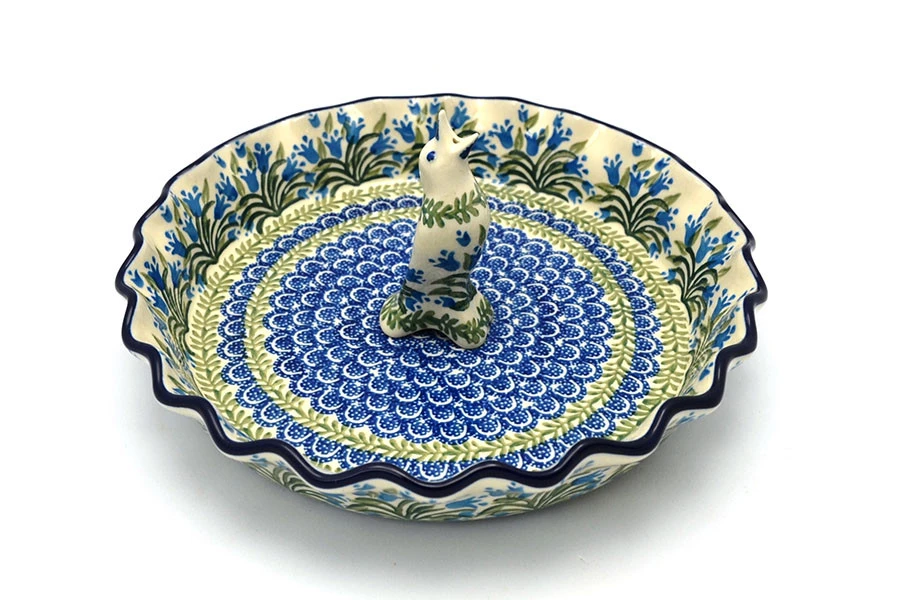 Polish Pottery Pie Set - Blue Bells 3 Polish Pottery Pie Set - Blue Bells