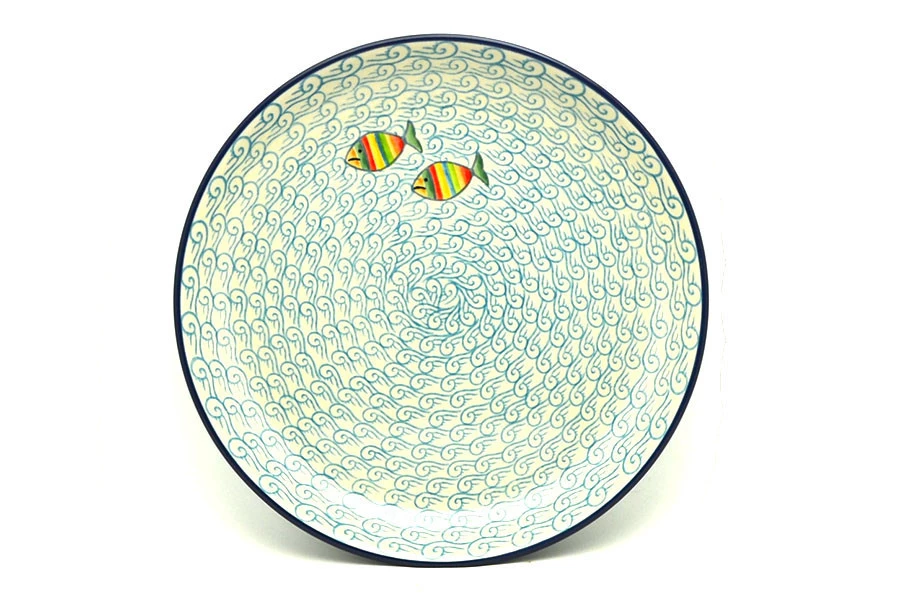 Polish Pottery Plate - 9 1/2" Luncheon - Rainbow Fish 3 Polish Pottery Plate - 9 1/2" Luncheon - Rainbow Fish
