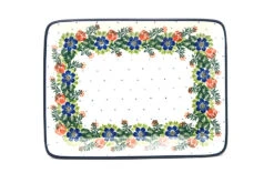 Polish Pottery Plate - Rectangular - Garden Party