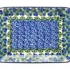 Polish Pottery Plate - Rectangular - Huckleberry -Tableware Promotional Store ceramika artystyczna polish pottery plate rectangular huckleberry 111 1413a p9045